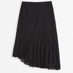 Abercrombie Women's Cinkle Asymmetrical Midi Skirt